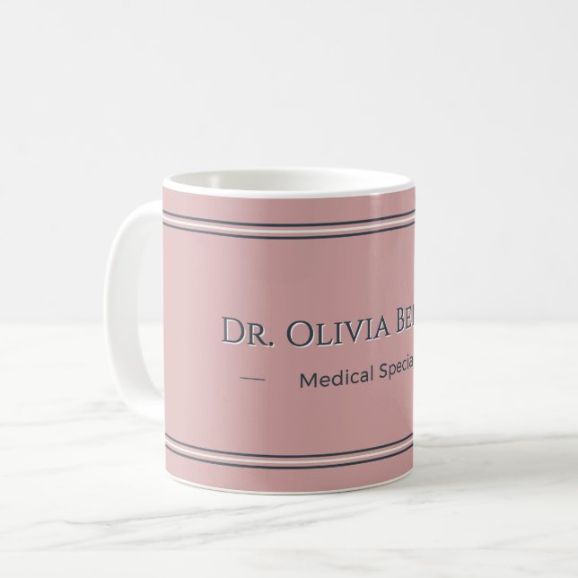 Personalized Dusty Rose Charcoal Name Mug Gift (Front Left)