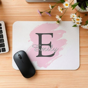 Personalized Dusty Rose Monogram Mouse Pad