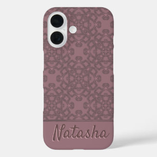 Personalized Dusty Rose Pattern iPhone 16 Case