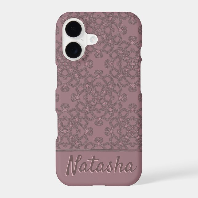 Personalized Dusty Rose Pattern Case-Mate iPhone Case (Back)