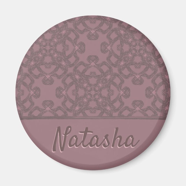 Personalized Dusty Rose Pattern Magnet (Front)