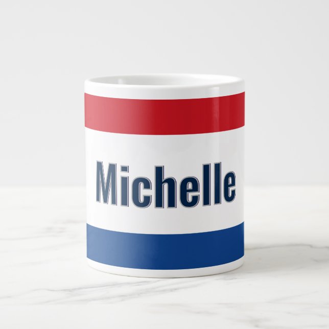 Personalized Dutch Flag Giant Coffee Mug (Front)