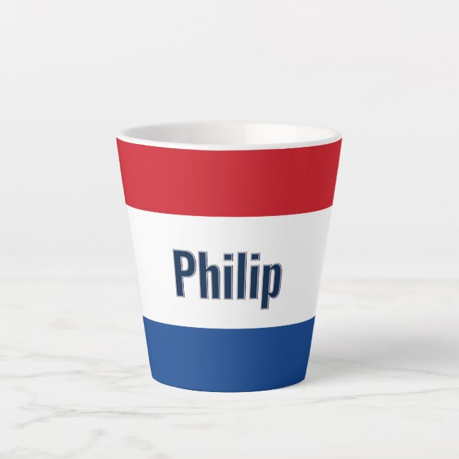 Personalized Dutch Flag Latte Mug (Front)