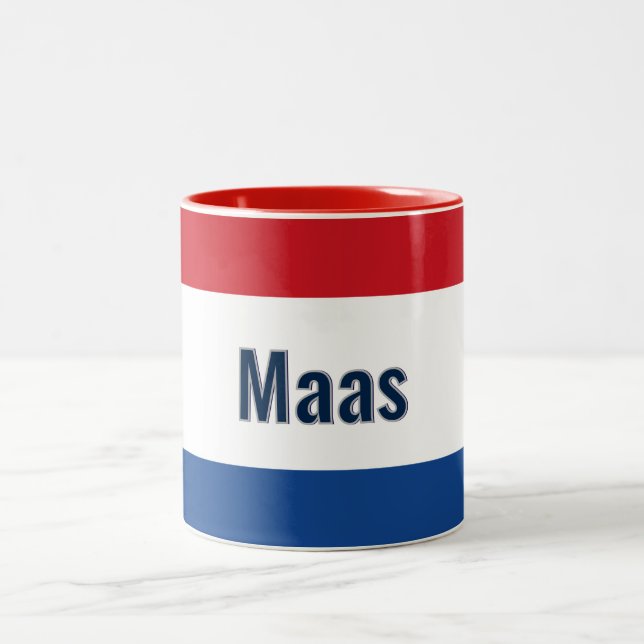 Personalized Dutch Flag Two-Tone Coffee Mug (Center)