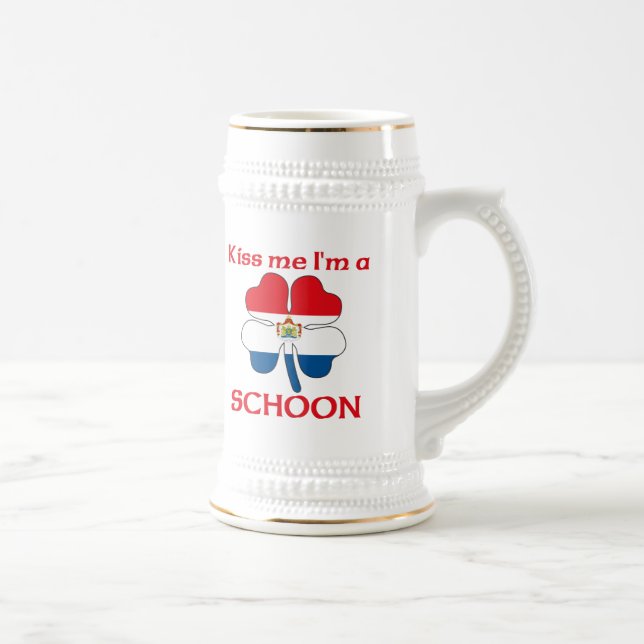 Personalized Dutch Kiss Me I'm Schoon Beer Stein (Right)