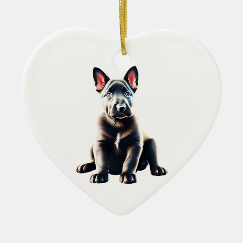 Personalized Dutch Shepherd Puppy Ceramic Ornament