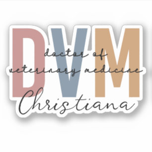 Personalized DVM Doctor of Veterinary Medicine Sticker