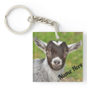 Personalized Dwarf Goat Kid Keychain