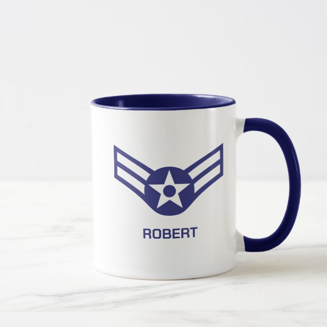 Personalized E-3 Airman 1st Class Rank Air Force  Mug (Right)