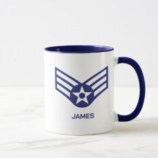 Personalized E-4 Senior Airman Rank Air Force  Mug