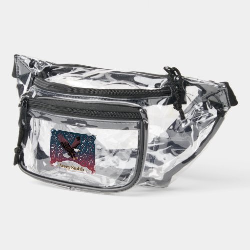 Personalized Eagle Fireworks America Celebration Clear Fanny Pack