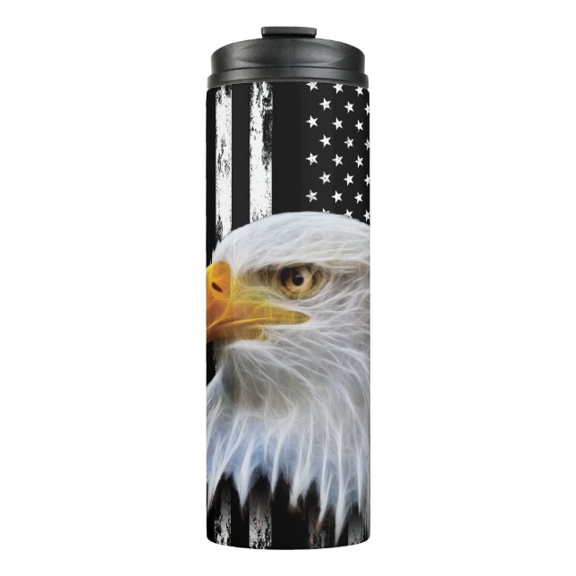  Personalized Eagle  Police American Flag       Thermal Tumbler (Front)