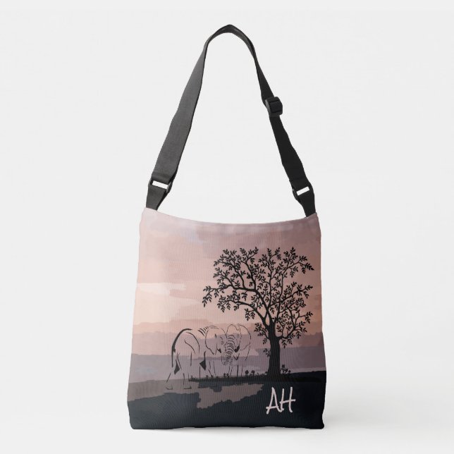 Personalized Earth Friendly Tote with Elephants (Front)