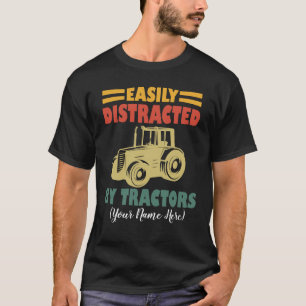 Personalized Easily Distracted By Tractors T-Shirt
