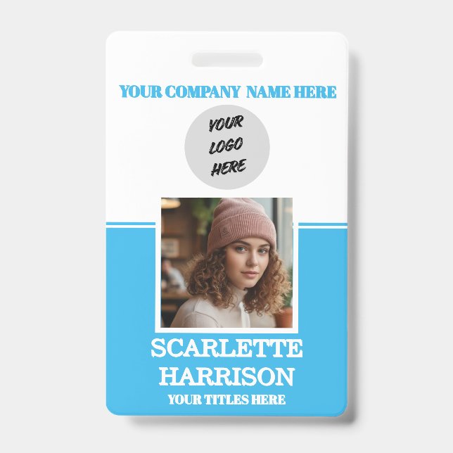 Personalized Easily professional employee photo ID Badge (Front)