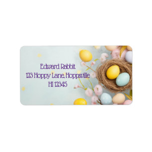 Personalized Easter Basket with Eggs  Label