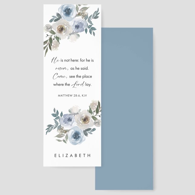 Personalized Easter Bible Verse Floral Christian Bookmarks (Front & Back)