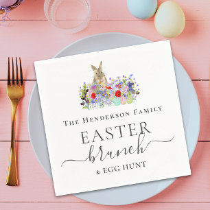 Personalized Easter Brunch and Egg Hunt Bunny Napkins