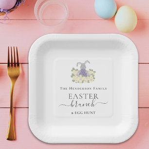 Personalized Easter Brunch and Egg Hunt Paper Plates