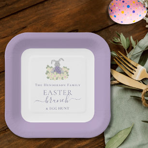 Personalized Easter Brunch and Egg Hunt Purple Paper Plates