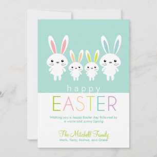 Personalized Easter Bunnies Greeting Card