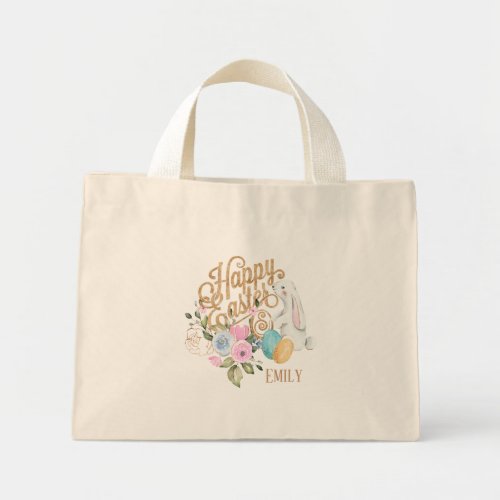 Personalized Easter Bunny And Eggs Tote Bag