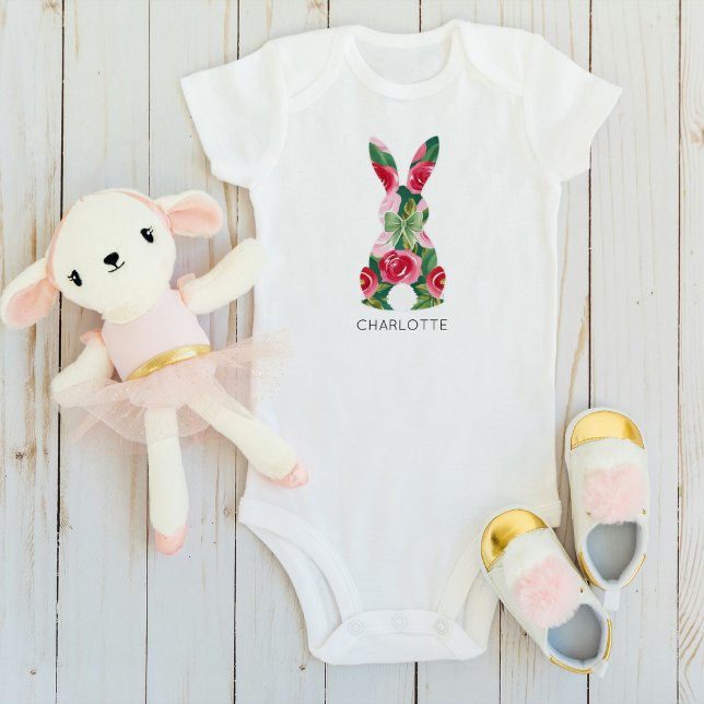 Personalized Easter Bunny Baby Bodysuit for Girls (Personalized Easter Bunny Baby Bodysuit for Girls)