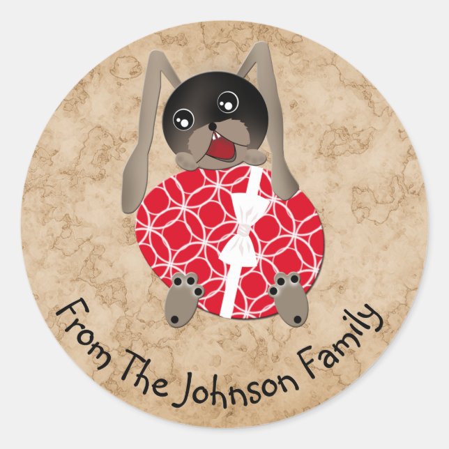 Personalized Easter Bunny Classic Round Sticker (Front)