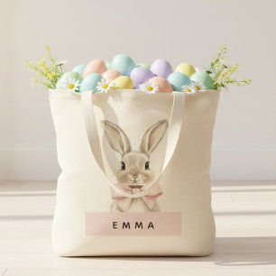 Personalized Easter Bunny   Custom Name  Tote Bag