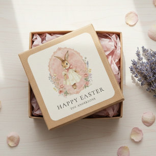 Personalized Easter Bunny Custom  Square Sticker