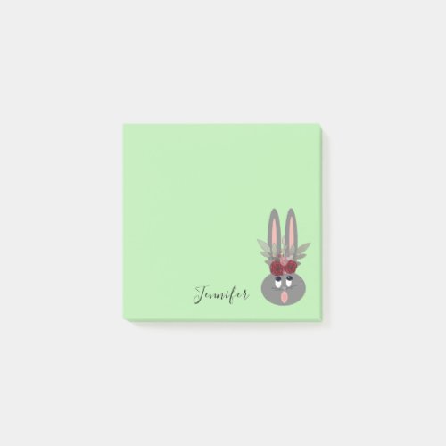 Personalized Easter Bunny Cute Pastel Floral Post_it Notes