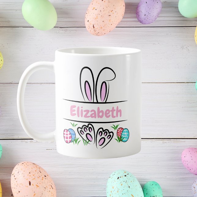 Personalized Easter Bunny Ears Name Coffee Mug (Creator Uploaded)