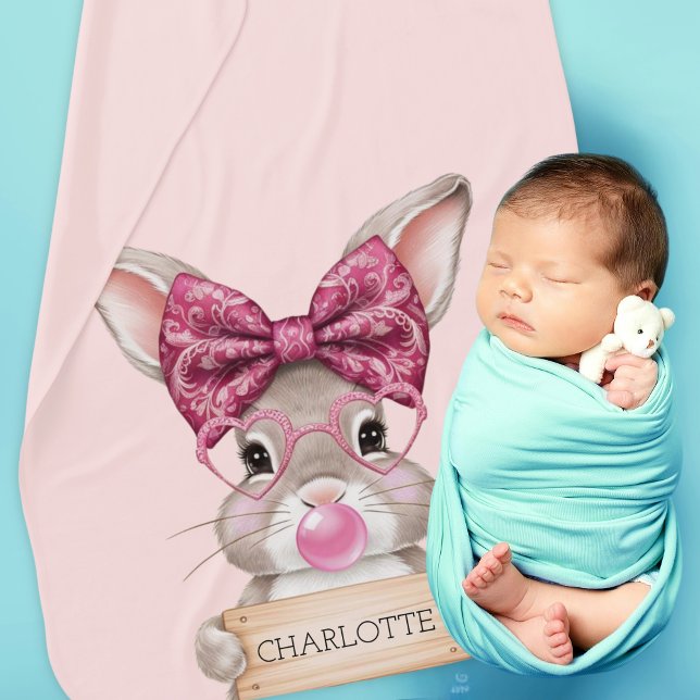 Personalized Easter Bunny Fleece Blanket for Kids (Personalized Easter Bunny Fleece Blanket for Kids)