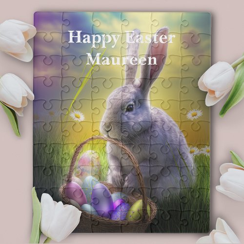 Personalized Easter Bunny Jigsaw Puzzle