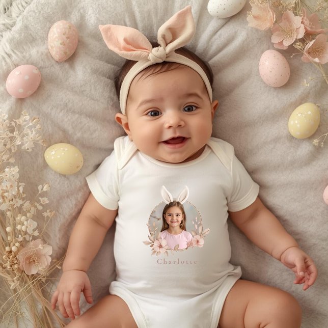 Personalized Easter Bunny Photo Baby Bodysuit (Creator Uploaded)