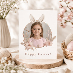 Personalized Easter Bunny Photo Greeting Card