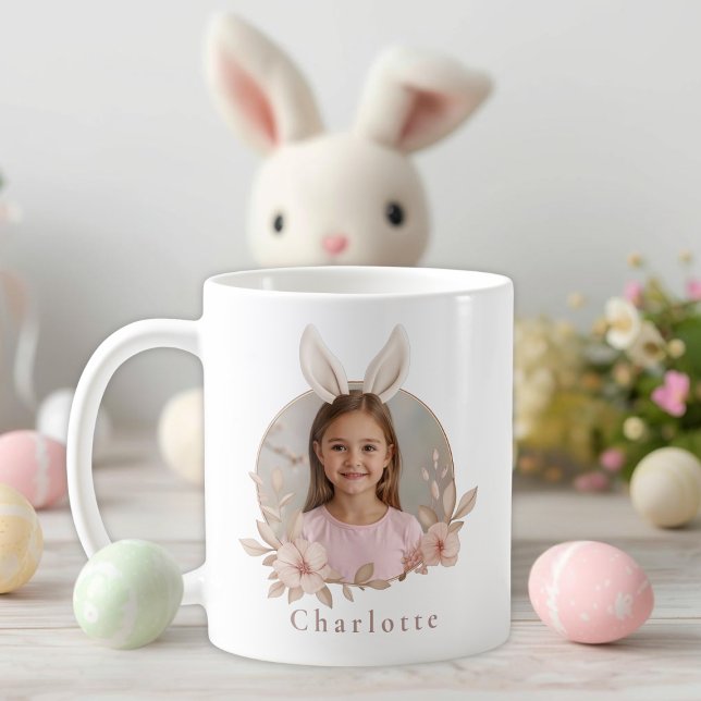 Personalized Easter Bunny Photo Mug for Girls (Creator Uploaded)