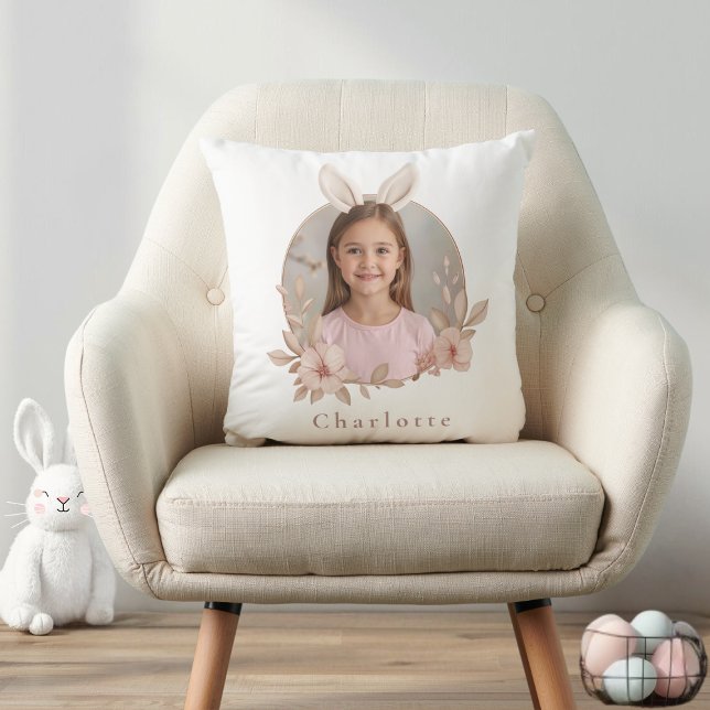 Personalized Easter Bunny Photo Pillow for Kids (Creator Uploaded)