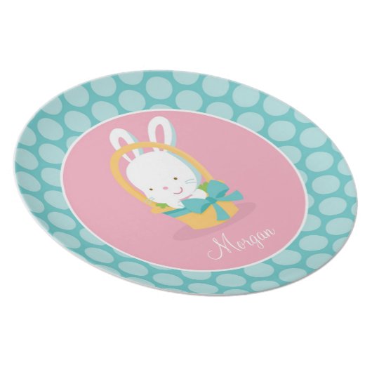 Personalized Easter Bunny Plate Unique Easter Gift (Right Side)
