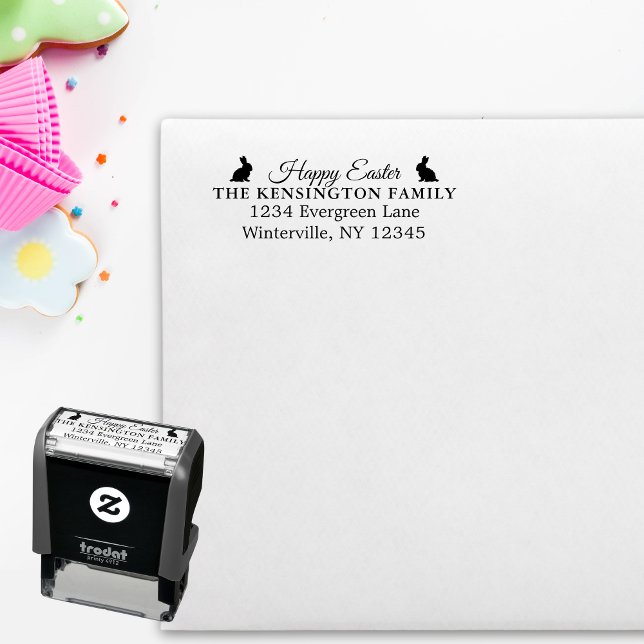 Personalized Easter Bunny Rubber Stamp  (Personalized Easter Bunny Rubber Stamp)