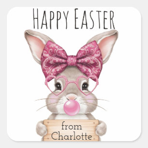 Personalized Easter Bunny Stickers for Kids