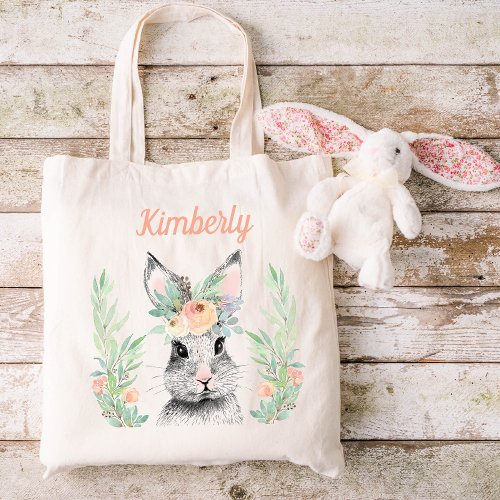 Personalized Easter Bunny Tote Bag