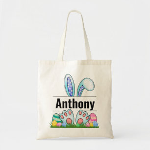 Personalized Easter Bunny Tote Bag - Custom Name 