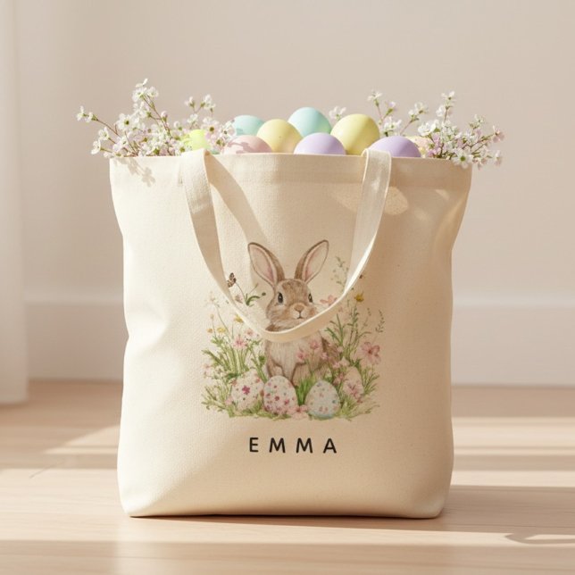 Personalized Easter Bunny Tote Bag with Name (Creator Uploaded)