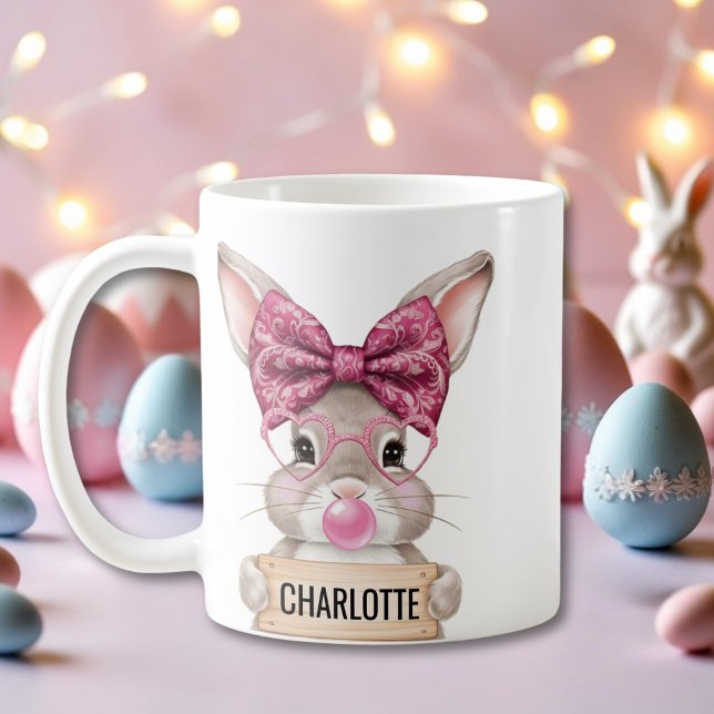 Personalized Easter Bunny with Cute Rabbit Design Coffee Mug (Personalized Easter Bunny with Cute Rabbit Design Coffee Mug)