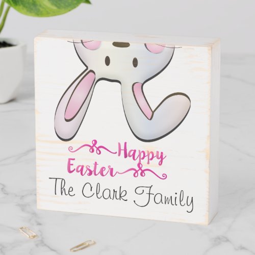 Personalized Easter Bunny Wood Box Sign