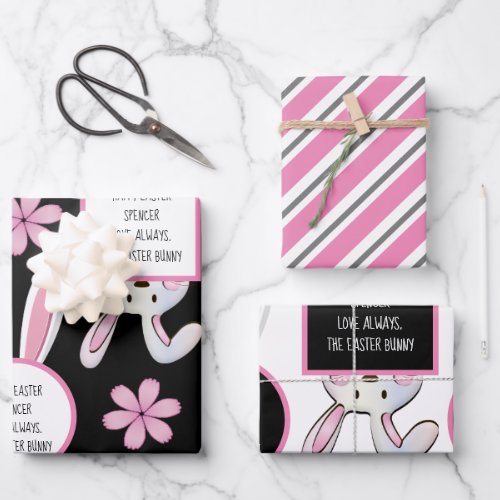 Personalized Easter Bunny Wrapping Paper Sheets