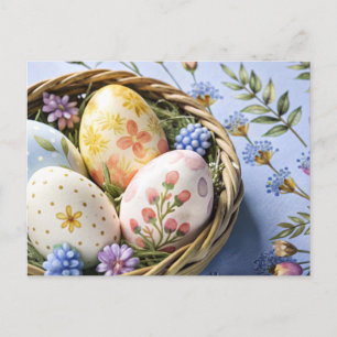 Personalized Easter card with painted eggs