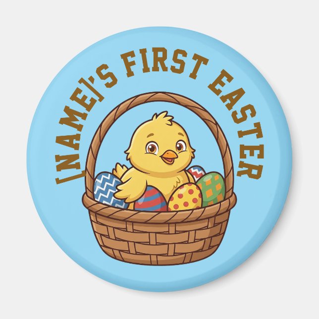 Personalized Easter Chick Magnet | Vinyl Glossy (Front)