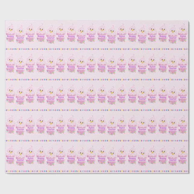Personalized Easter Chick Wrapping Paper (Flat)